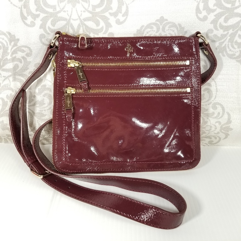 Cole Haan Patent Leather Crossbody Burgundy Red